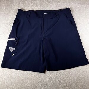 Columbia PFG Mens Navy Blue Performance Fishing Shorts Size 40 Omni-Shield